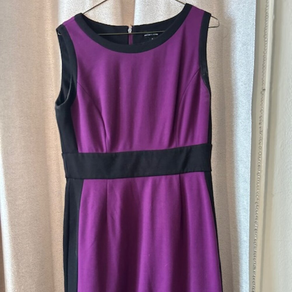 Tahari Arthur S. Levine Women’s Tank Dress (Size 8) in Purple and Black